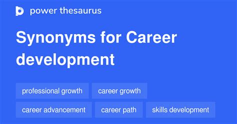 synonym for career development.